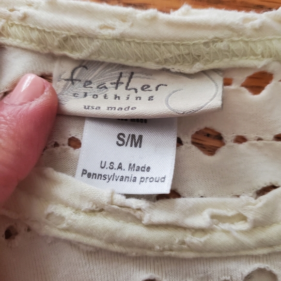 Feather Clothing Ivory Tunic Size S/M Made In U.S.A. W/ Matching Scarf - Picture 6 of 9